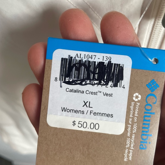 Columbia NWT Women’s White Cream Catalina Crest XL Vest - Picture 3 of 5